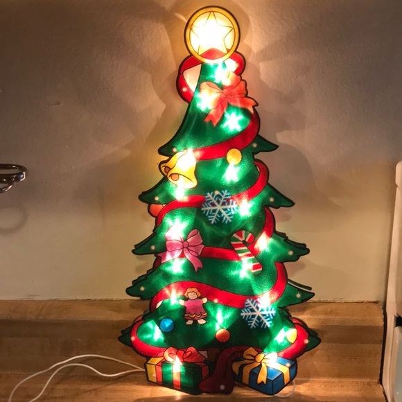 Holiday Vintage Light Up Christmas Tree Silhouette Poshmark
